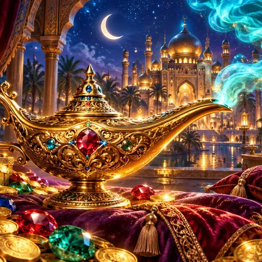 10001 Nights cover art with an Arabian-nights legend theme