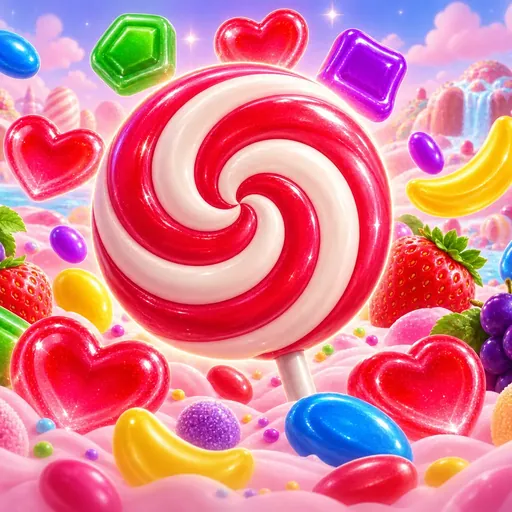 Colourful candy and fruit symbols from the Sweet Bonanza pokie