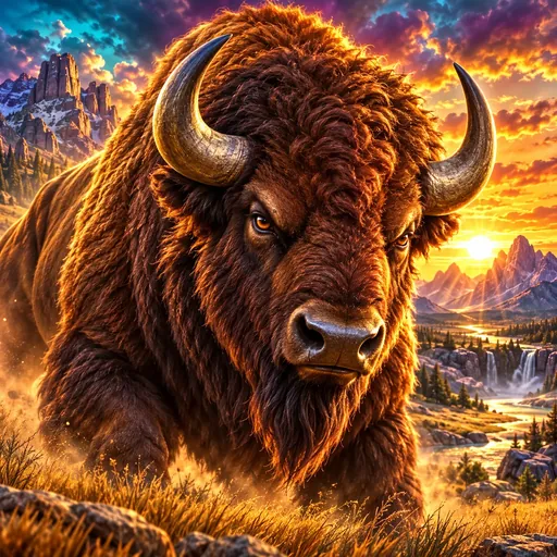 Big Bad Bison cover art with a wildlife and card-symbol theme