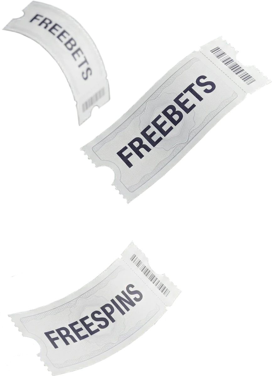 Free bets and free spins tickets representing the welcome package